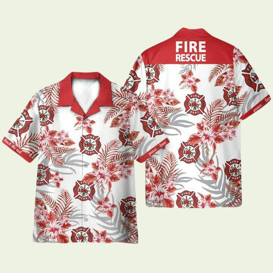 Firefighter Fire Rescue Hawaiian Shirt