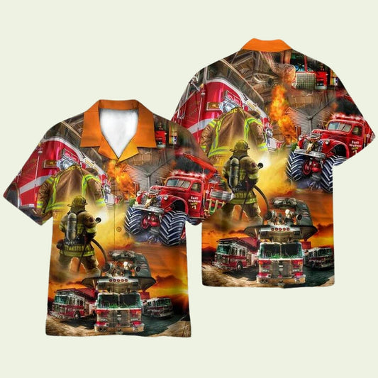 Fire In My Heart Firefighter Hawaiian Shirt