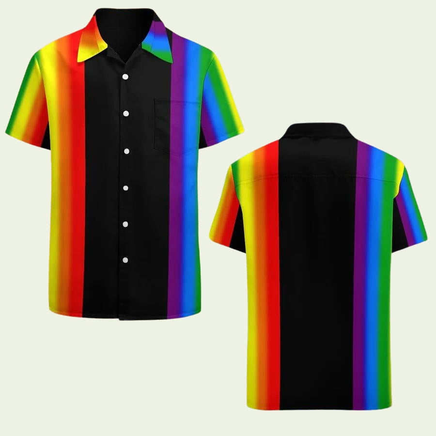 Pastel Rainbow Stripes Gay Pride LGBT Hawaiian Shirt