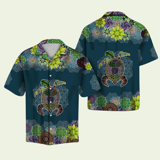 Sea Turtle Mandala Hawaiian Shirt
