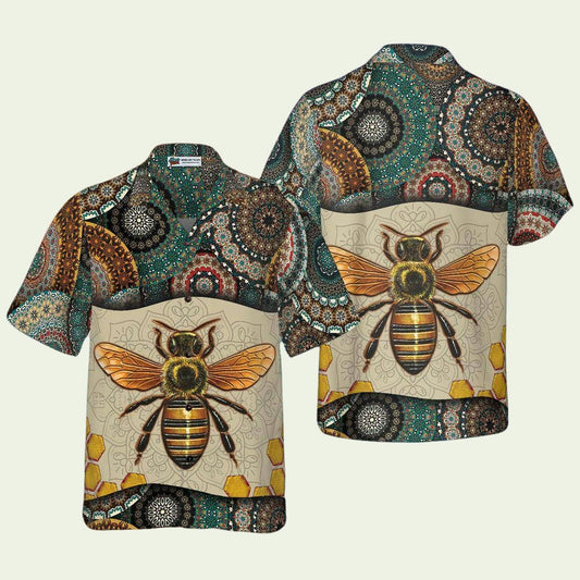 Bohemian Mandala Bee Hawaiian Shirt