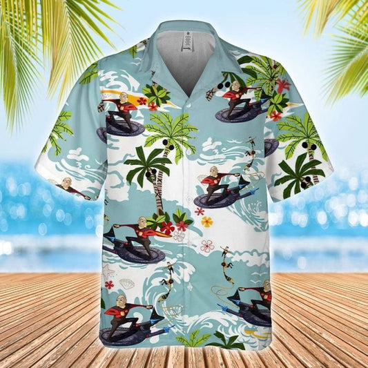 Star Trek Captain Picard Surfing Hawaiian Shirt