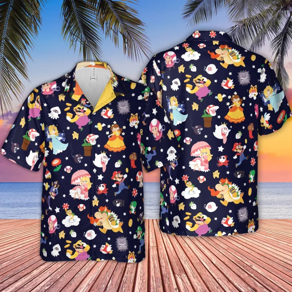 Mushroom Kingdom Super Mario Hawaiian Shirt