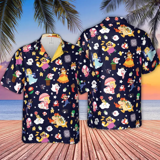 Mushroom Kingdom Super Mario Hawaiian Shirt