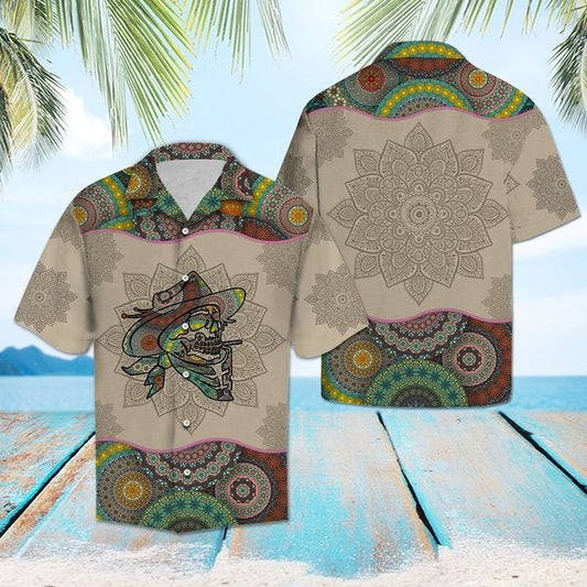 Cowboy Skull Mandala Hawaiian Shirt