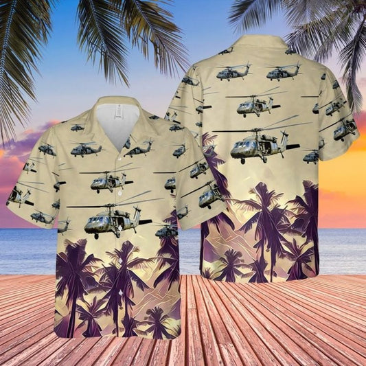 Sikorsky Uh60 Black Hawk Helicopter Hawaiian Shirt