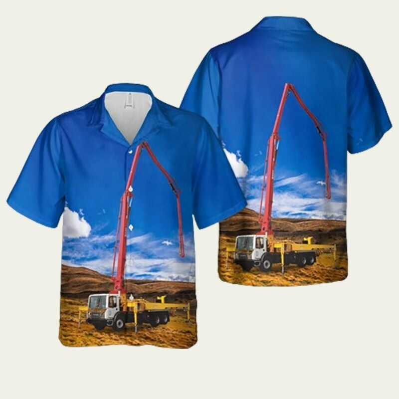 Concrete Pump Truck Tropical Hawaiian Shirt