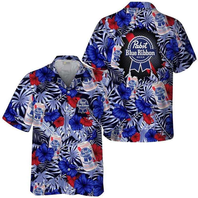 Pabst Blue Ribbon Hawaiian Shirt