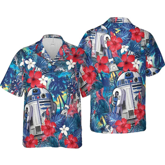 Star Wars Hawaiian Shirt, Summer Vacation R2 D2 Tropical