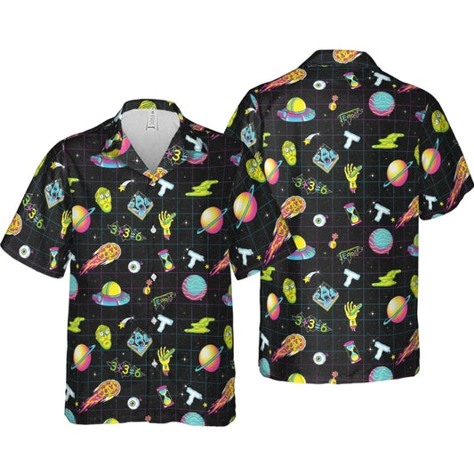 Space Fight Rick and Morty Hawaiian Shirt