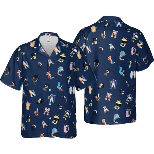 One Piece Letters Hawaiian Shirt