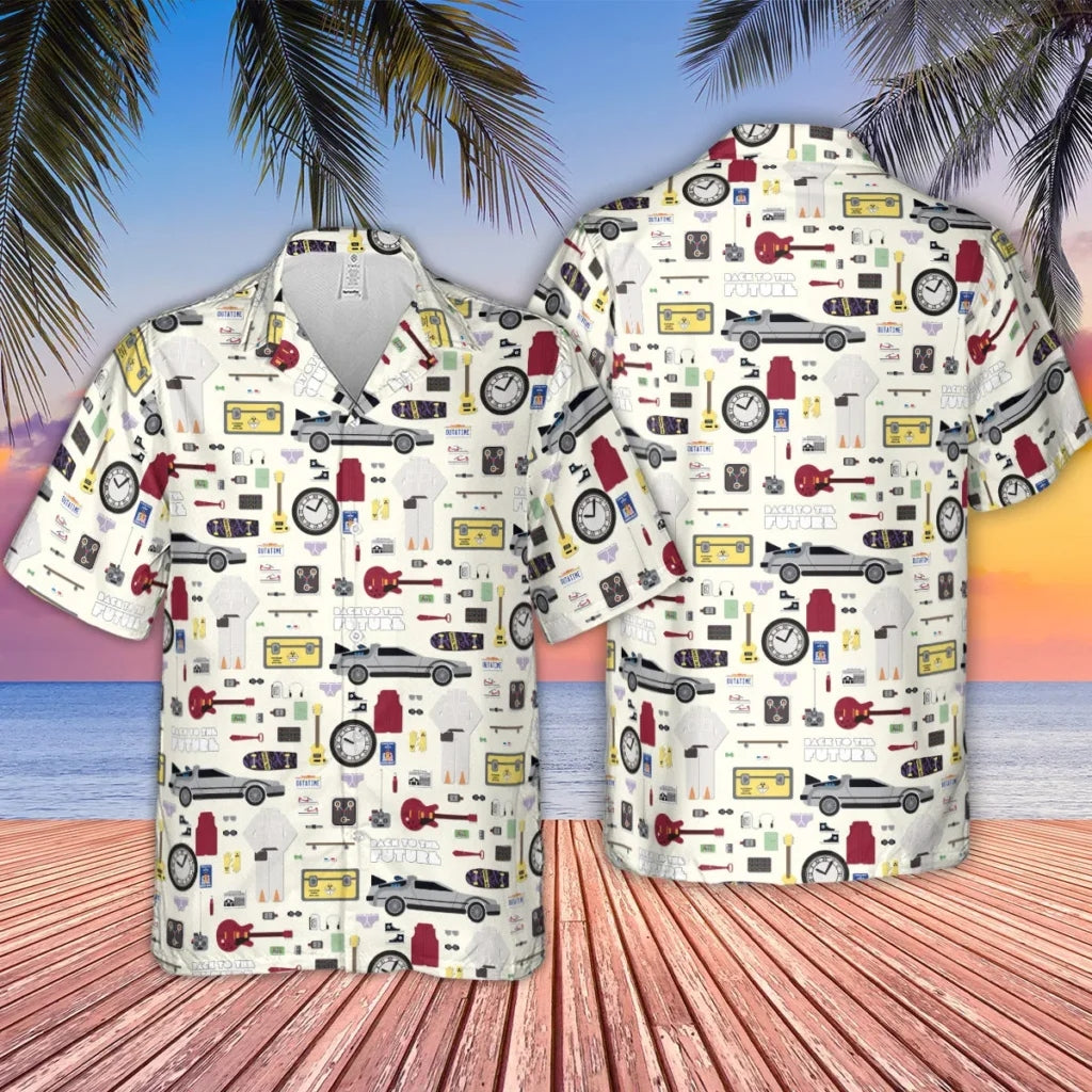 Back to the Future Pattern Hawaiian Shirt