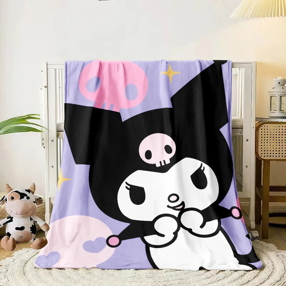 Purple Sanrio Kuromi Throw Blanket