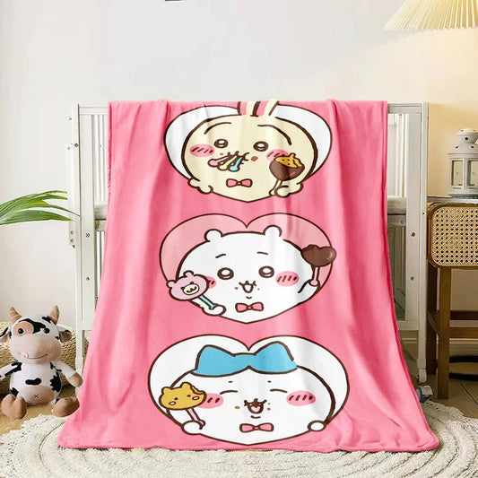 Pink Chiikawa Throw Blanket