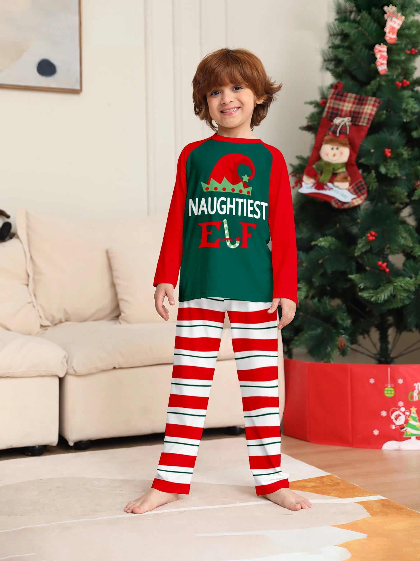 Funny Lazy ELF Matching Xmas Pajamas for Family