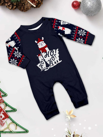 Cute Llama Christmas Family Pajamas Set