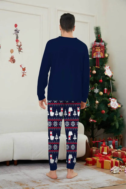 Cute Llama Christmas Family Pajamas Set