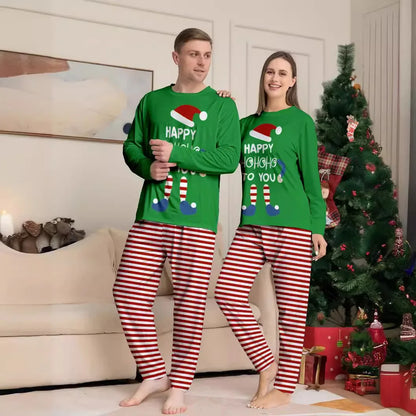 Happy Hohoho Christmas Matching Family Pajamas Set