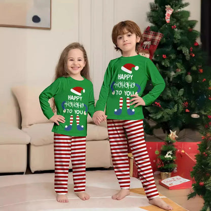 Happy Hohoho Christmas Matching Family Pajamas Set