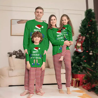 Happy Hohoho Christmas Matching Family Pajamas Set