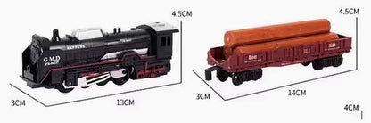 Classical Railway Freight Train with Track Toy