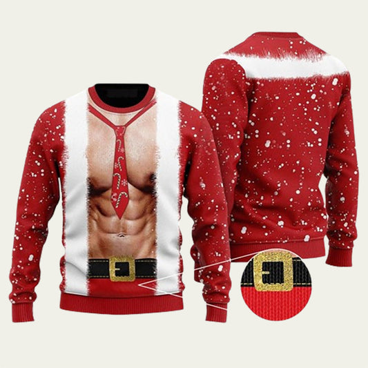 Santa Body Cosplay Ugly Christmas Sweater