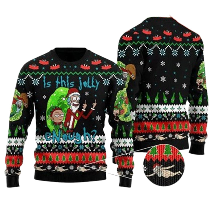 Is This Jolly Enough Rick And Morty Ugly Xmas Sweater