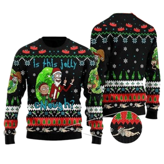 Is This Jolly Enough Rick And Morty Ugly Xmas Sweater