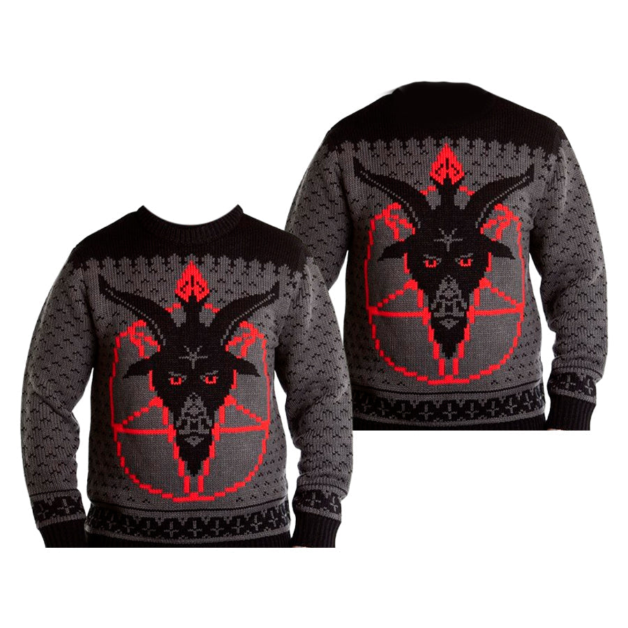Goat Head Pentagram Ugly Christmas Sweater