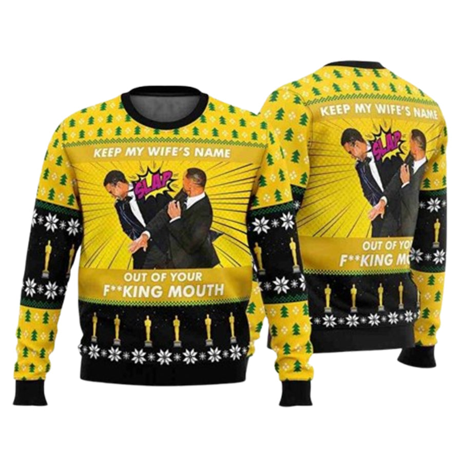 Will Smith Slap Meme Ugly Christmas Sweater