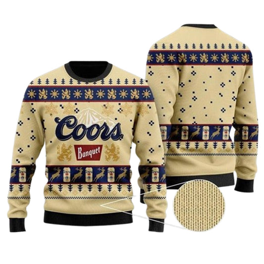 Coors Banquet Beer Ugly Christmas Sweater