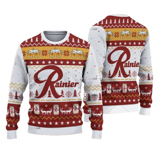 Rainier Beer Ugly Christmas Sweater