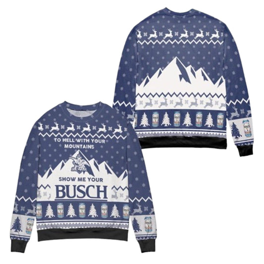 Busch Light Beer Ugly Christmas Sweater