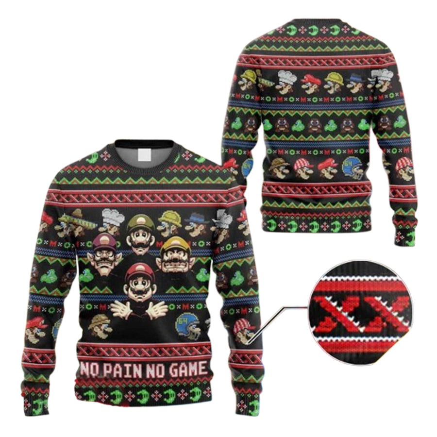 8 Bit Super Mario Ugly Christmas Sweater