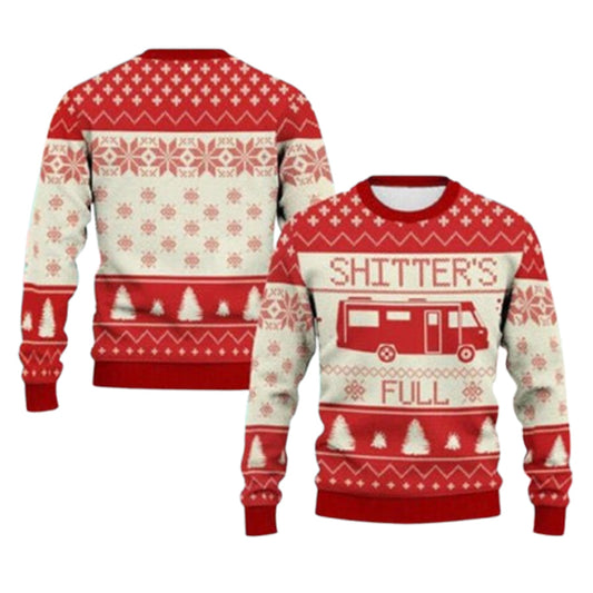 Shitters Full Camping Ugly Christmas Sweater