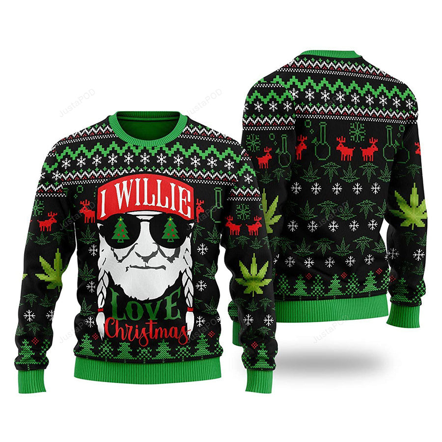 Willie Nelson Ugly Christmas Sweater