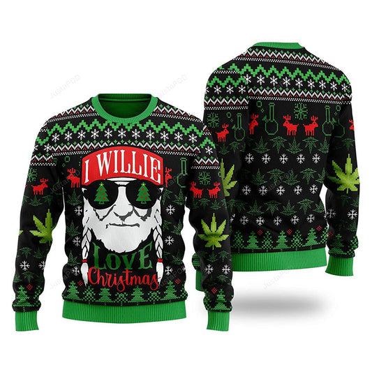 Willie Nelson Ugly Christmas Sweater