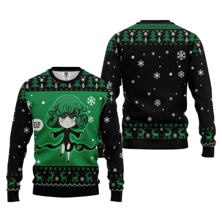 Tatsumaki One Punch Man Ugly Christmas Sweater