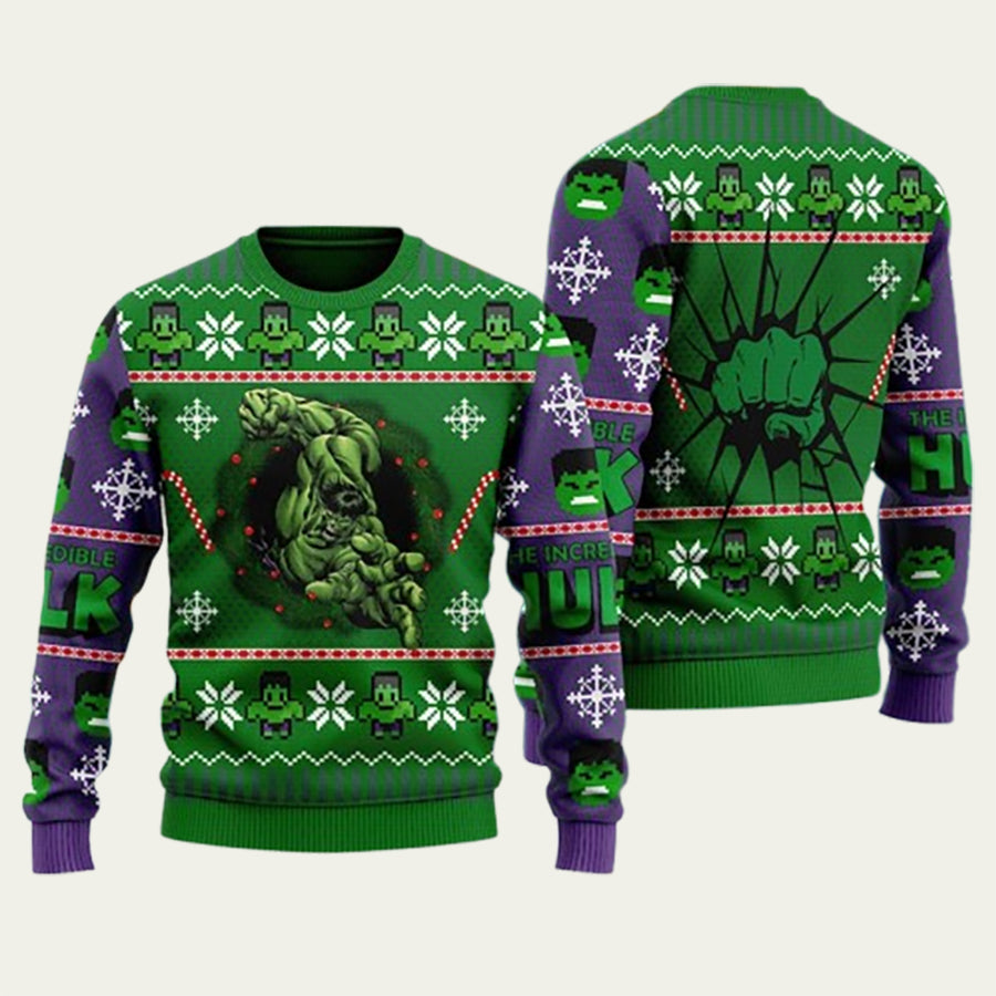 Green Hulk Ugly Christmas Sweater