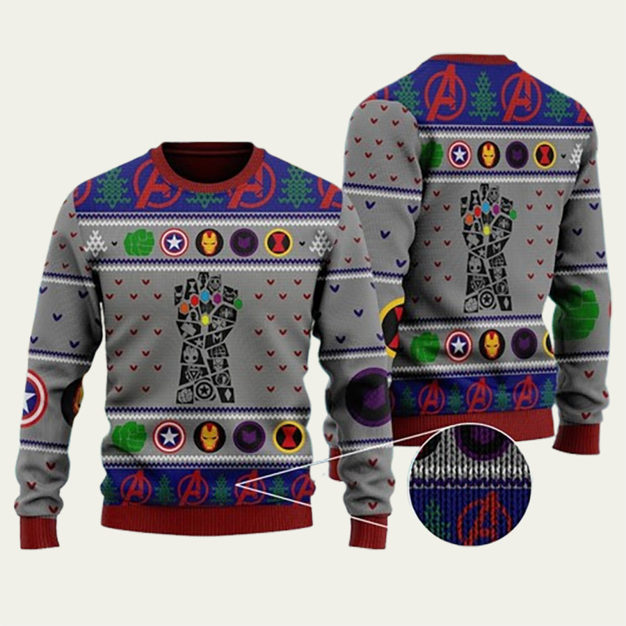 Marvel Infinity Gauntlet Ugly Christmas Sweater