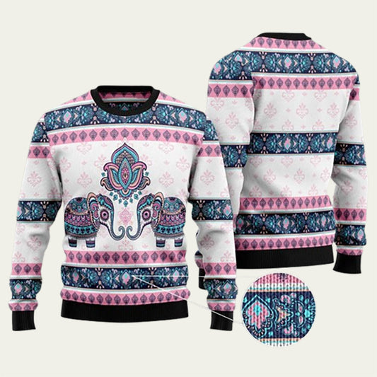 Elephant Mandala Ugly Christmas Sweater