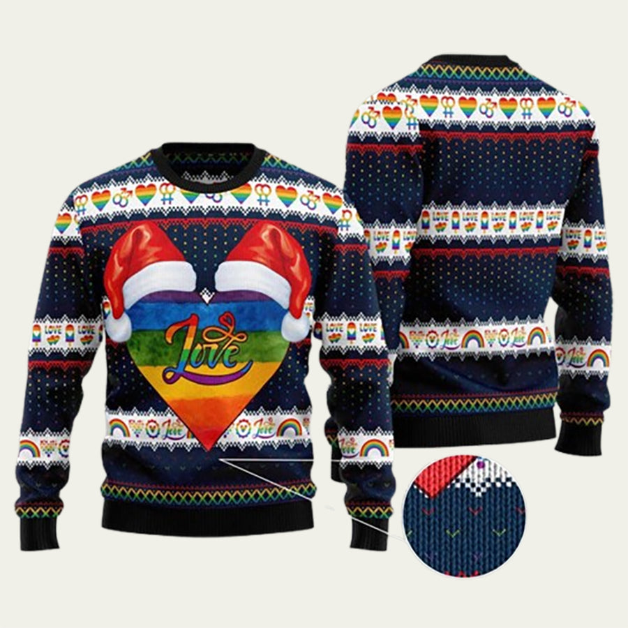 Xmas Heart LGBT Ugly Christmas Sweater